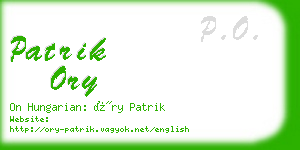 patrik ory business card